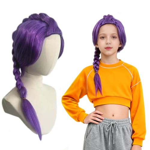 ONLOOKERS 23/35 Inches Long Purple Braided Wig Girls Anime Cosplay Hair Extensions for Halloween Costume Party (Purple 23 Inch)