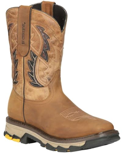 El General Men's Work Boots Genuine Leather Square Toe Rodeo Alazan Sand MG48