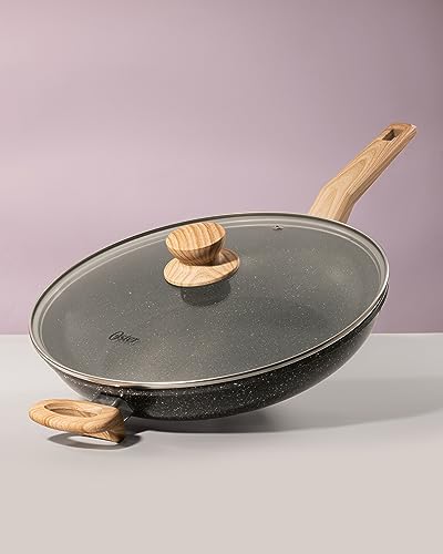 Frigideira com Tampa 28cm Cerâmica Marble Edition Dark Grey Oster