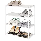 schuhregal weiss metall Multifunktional ----- In diesem stapelbaren Schuhgepäck ist es nicht nur für Schuhe geeignet, es kann auch ein Ausstellungsstand für Spielzeug, Bücher, Pflanzen und mehr sein. Dieses Lagerregal ist eine perfekte Wahl für Mieter.