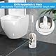 Topsky 2 Pack Toilettenbürsten WC Bürsten & Halter, Klobürste mit Randreiniger, mit 4 Gebogen Bürstenköpfen - Tiefenreiniger für Bad, WC & Wohnmobil - Klobürste Edelstahl mit Harte Borsten - Weiß