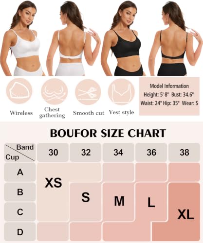 Image of Seamless Low Back Bra Wireless Smoothing Halter Convertible Bralette | Jelly Bras for Backless Dresses, Scoop Neck Padded Multiway Bra, Invisible No Show Thin Straps, Criss Cross Beauty Back