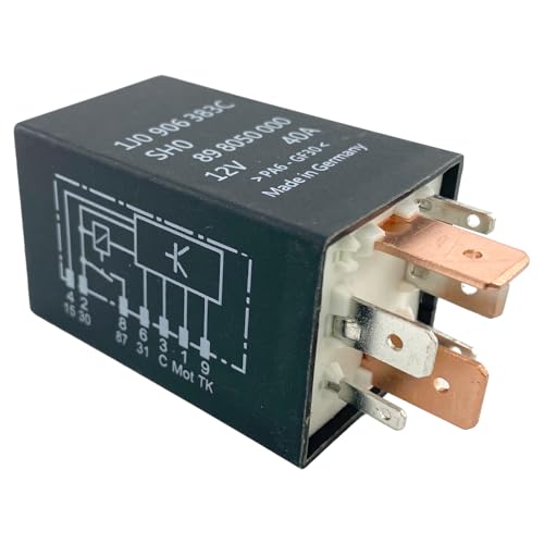 409 1J0906383C Relay – 40A 12VDC 7-Pin Fuel Pump Relay – Compatible with Volkswagen Jetta/Golf/Passat (2000-2005 TDI Models) – Replaces 1J0906383B