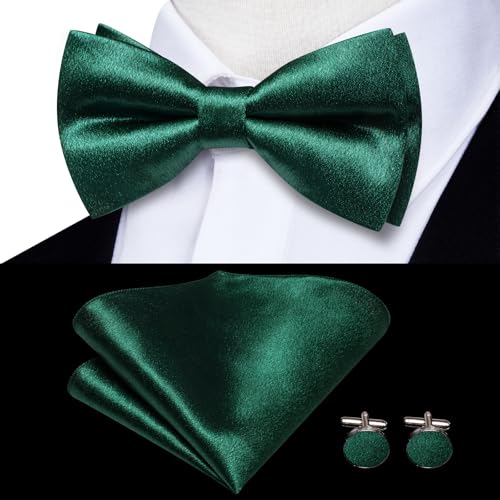 Image of Dubulle Suspender and Bow Tie for Men Paisley Solid Mens Suit Braces Pretied Bowtie and Handkerchief Cufflinks Formal Wedding