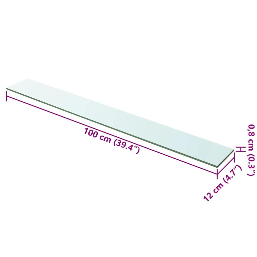 Ripiani in vetro temperato trasparente 2 pezzi pannello 100 x 12 cm per parete moderna espositore da bancone resistente carico 15 kg facile pulizia durevole uso domestico