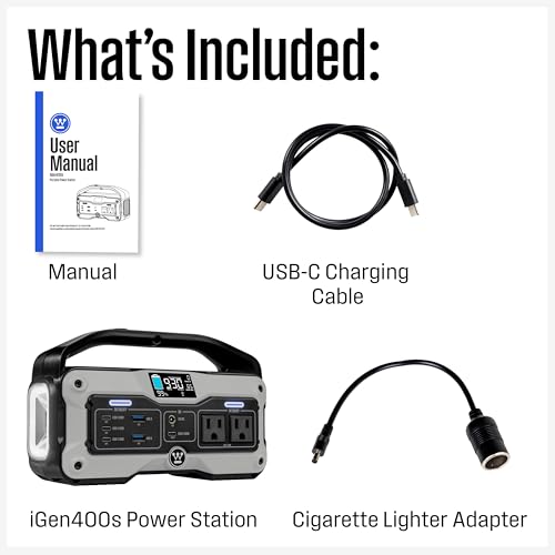 Westinghouse iGen400s 400 Watt, 183Wh Portable Power Station and Solar Generator with LED and DC Outlet for Camping, Home, Travel, Indoor/Outdoor Use (Solar Panel Not Included) - Image 7