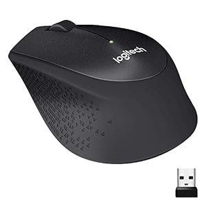 Logitech M330 Silent Plus Wireless Large Mouse, Black Inc)