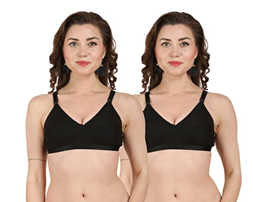 Image of Women's Cotton Non Padded Non-Wired Full Coverage Bra | Bra Combo Pack of 2 | IC Cotton Cup Bra