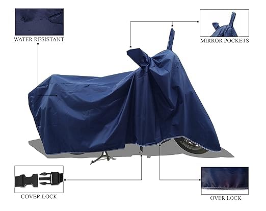 Image of Two Wheeler - Scooty - Bike Cover for TVS Jupiter ZX BS6 Cover with Water-Resistant and Dust Proof Premium 190T Fabric Entire Navy