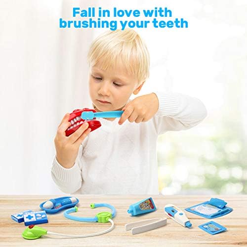 CUTE STONE Kids Toy Doctor Kit, 30PCS Toy Medical Kits Pretend Play Dentist Doctor Kits with Electronic Stethoscope and Carrying Case, Educational Toy Doctor Playset for Kids Toddlers Boys Girls 4 41ZjLFFg5OL. AC