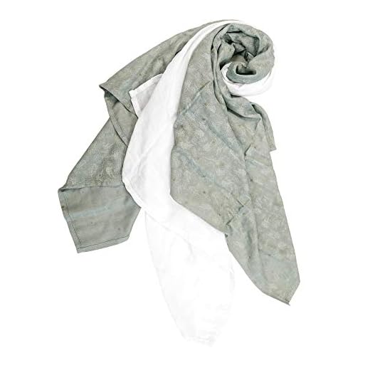 DOMIVA Set med 3 flikar Chiffong vit + 2 djungeltryck 60 x 60 cm 3 enheter