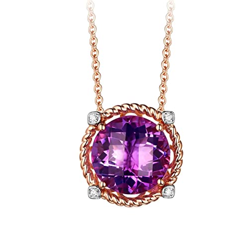 Collier améthyste or rose 18 carats durable qui ne ternit pas