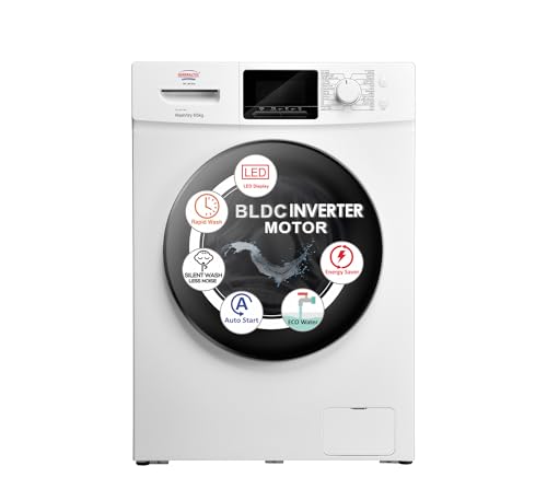 Generaltec 8/5 Kg Front Load Washer Dryer Combo – Fully Automatic Washing Machine, 1400 RPM, 16 Wash Programs, BLDC Inverter Motor, 100% Drying Capacity, White Color | 1-Year Warranty