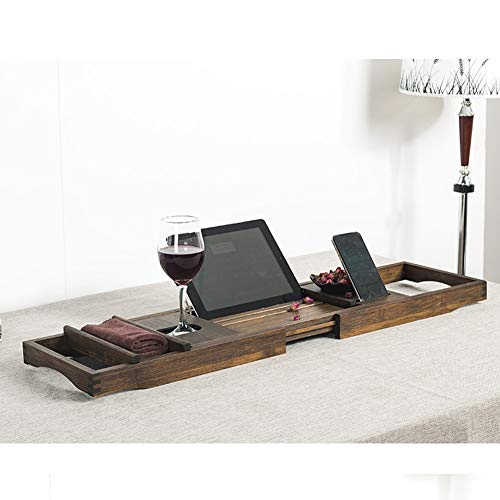 Preisvergleich Produktbild Badewannenschale Gesunde versenkbare Badbrücke Luxuriöser, umweltfreundlicher Badetisch für Tablet Kindle Smart Phone Buchrahmen Weinglashalter