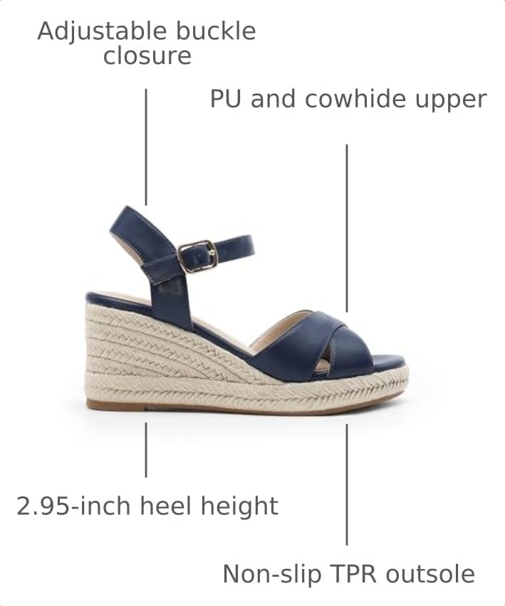 Image of DREAM PAIRS Women's Espadrille Wedge Sandals