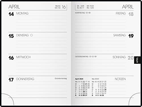 BRUNNEN Weekly calendar model 723 2024, 2 pages = 1 week, sheet size 7.6 x 11.2 cm, burgundy, bordeaux - Image 2
