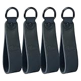 Leather Tool Belt Suspender Loops,KUNN 4-Piece Heavy Duty Suspender Strap Belt Connectors Accessories,Black