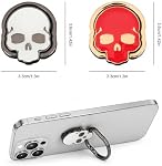 3 Packs Crâne porte-anneau en forme de téléphone, DaKuan 180° Support en métal réglable Grip Finger Kickstand (Noir, Blanc, Rouge) Compatible avec iPhone, iPad, Samsung, Huawei, tablette etc.