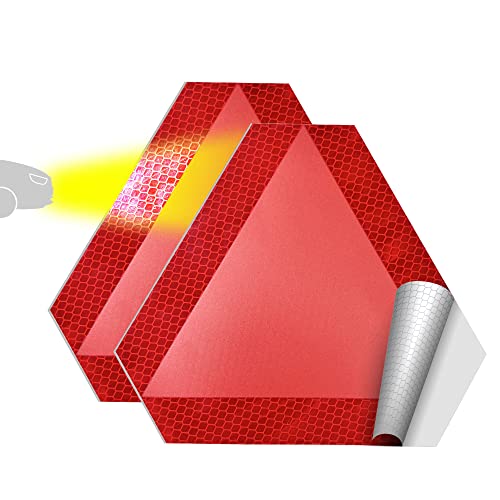 Slow Moving Vehicle Sign 2 Pack 7' x 8' Diamond Grade Reflective Slow Moving Vehicle Triangle Sticker