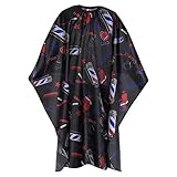 Frcolor Hair Cutting Barber Cape Waterproof Hairdressing Salon Aprons Gown (Black)