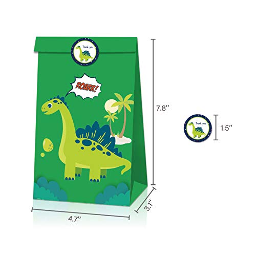 Sacos de guloseimas de dinossauro - 12 peças de lembrancinhas de festa de dinossauro sacos de doces