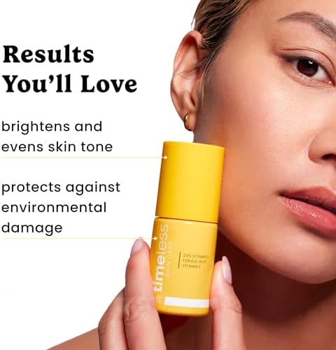 Timeless Skin Care Vitamin C Serum with Vitamin E & Ferulic Acid - 20% Vitamin C Brightening - Face Serum for Oily & Dry Skin - Fragrance-Free for Skin Care (30 ml (Pack of 1)) - 5