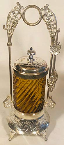 Pickle Castor w/Tongs & Glass Insert - Old Fashion Victorian