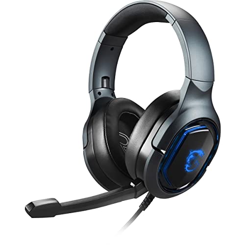 Image of msi Immerse GH50 Wired Gaming Headset, 7.1 Surround Sound, Foldable Metal Headband, RGB Mystic Light, Carrying Pouch Included, PC /Mac