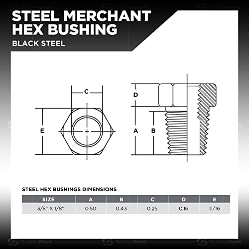 Douille en acier de précision Everflow MHBB3818 tête hexagonale noire