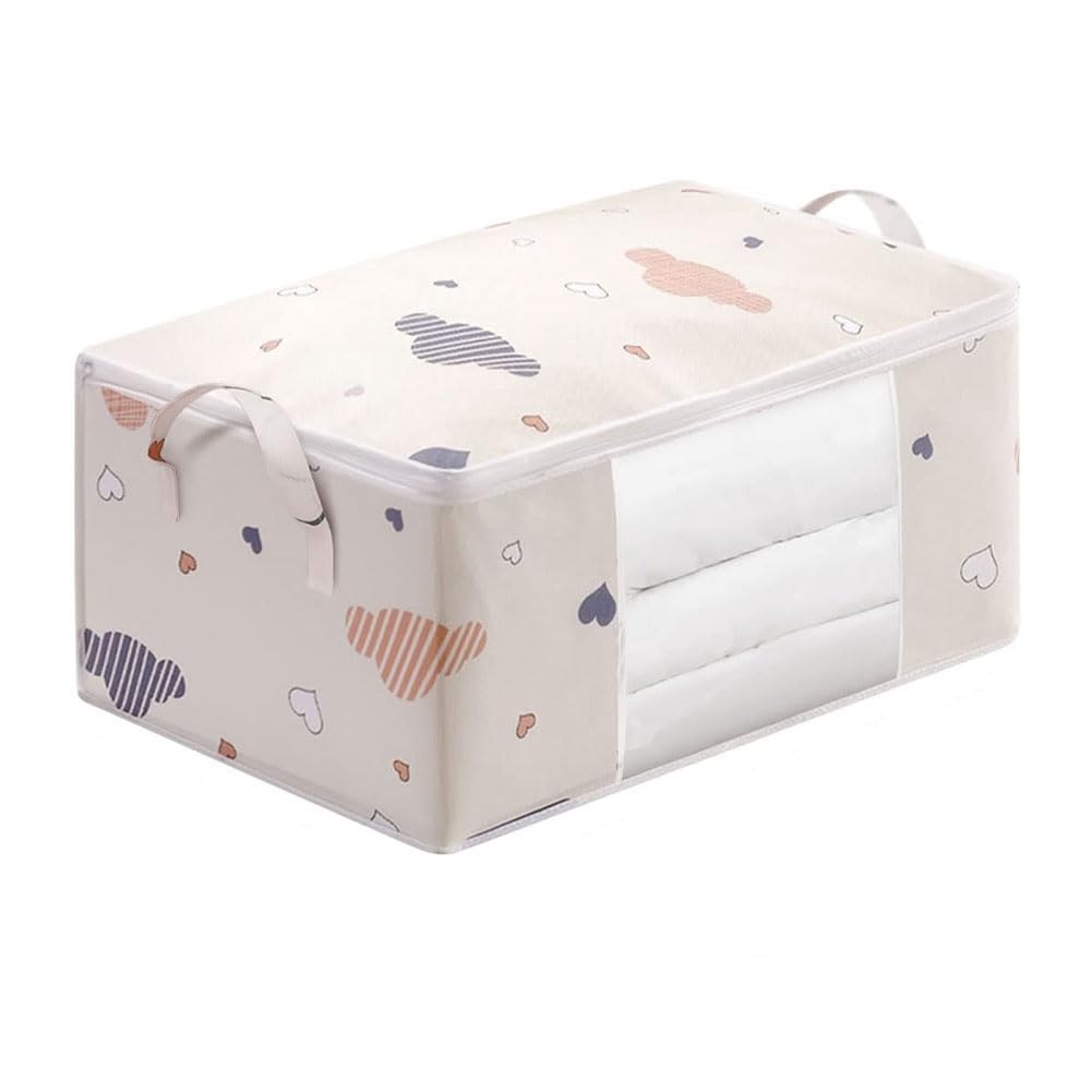 qimoi Storage Bag, Clothes Storage Comforter Storage Bag, Folding Organizer Bag with Handle, for Organizing Bedroom