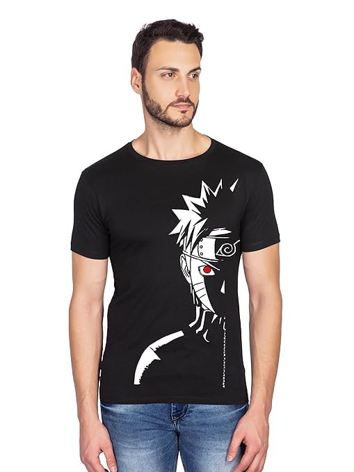 Men's Cotton Graphics Printed Tshirt(BHNARUTOHALF;)