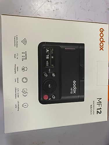 غودوكس MF12 ماكرو فلاش 2.4G لاسلكي للتحكم في ناقل الحركة رقم 16 وضع TTL M مع فلتر ملون، حذاء بارد لصور النباتات والحشرات والطعام والمجوهرات والتصوير ماكرو