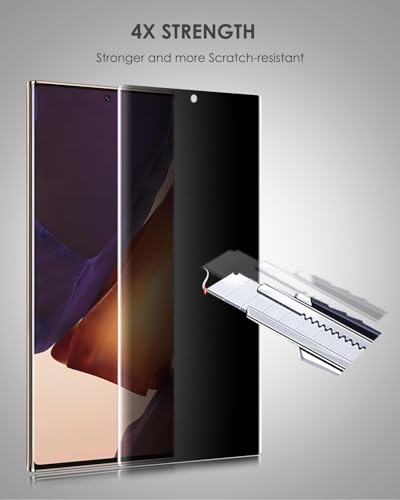 Image of Uyiton Privacy UV Tempered Glass for Samsung Note 20 Ultra (6.9 Inch) | Anti-Spy Curved Screen Protector | 9H Hardness | Ultrasonic Fingerprint Compatible | HD Clarity | Bubble Free UV Installation | Case Friendly