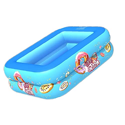 Opblaasbaar zwembad, 2-laags vierkante kinderen zomer blow-up peddelen zwembad, blauw 120cm, baby badpool, - Image 3