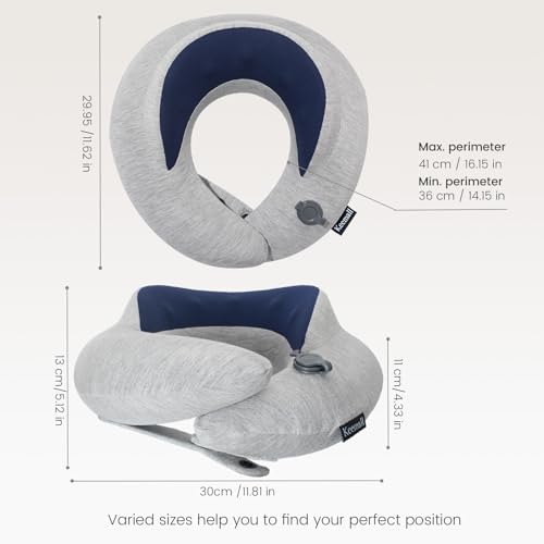 Image of Keemall Inflatable Travel Neck Pillow Plane, 3rd Generation Double Comfort