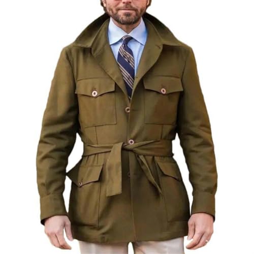 Chaqueta de trabajo para hombre de entretiempo con cinturón