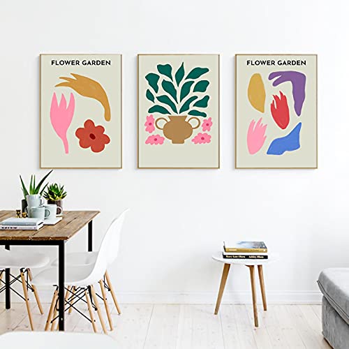 Art mural coquelicots et iris sur toile haute définition sans cadre 50x70 cm x3