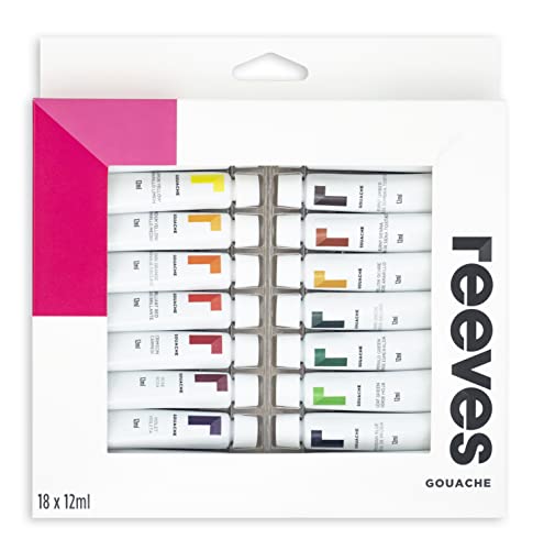 Reeves Paint Set of 18 Gouache Tubes