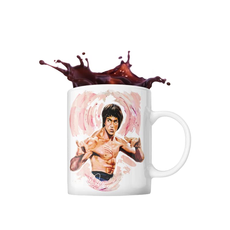 ICONS MERCH Bruce Lee Mug Gifts Signed Photo Mug Coffee Tea Mugs 11oz White