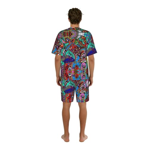 Pijama de verano para hombre fresco de manga corta con prácticos bolsillos laterales 2