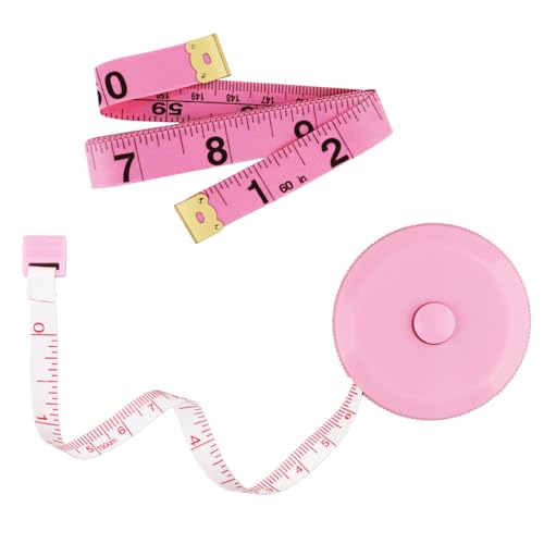 2 Cintas Métricas Retráctiles de 60 Pulgadas Color Rosa
