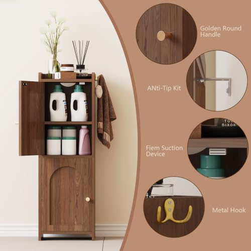 Arbuxzuy Small Bathroom Storage Cabinet with 2 Doors and Adjustable Shelf - 3