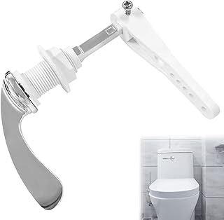 CAEEKER Toilet Flush Handle, Alloy Toilet Cistern Lever Flush Handle Universal Toilet Handles Flush Lever Victorian Style Toilet Handle Replacement Flush Lever Kit for Toilet WC Tank, Chrome Plated