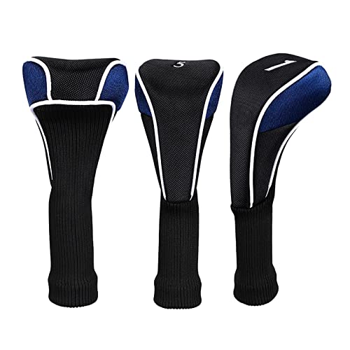 Fancyes 3 peças/conjunto de capas para tacos de golfe Driver 1 3 5 Woods capa com etiquetas pescoço,