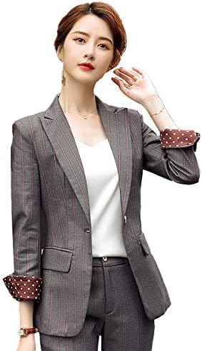 スーツ 長袖 春秋冬 レデイース Ol事務所 面接求職 結婚服 ビジネスフォーマルスーツセット キャスタ ーホテル S Xxxxl ランキング22 チェッ 制服スーツ パープル ストライプ グレー コーヒー色 黒 トレデイースビジネス服 多型