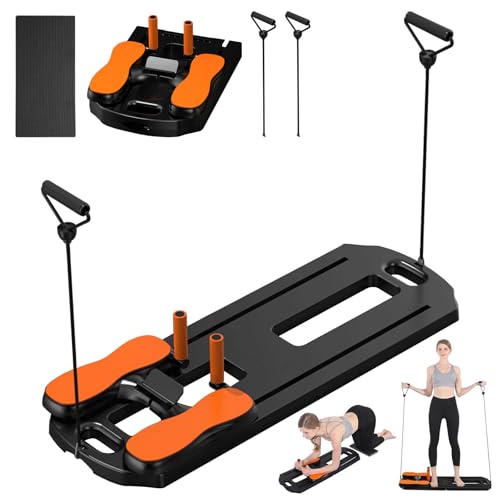 Pilates Board, Faltbarer Pilates Reformer Set mit Automatischer Rückprall, 24 Anti-Rutsch Füße & Multifunktionaler Bauchtrainer, 300 kg Tragkraft, Core-Trainingsgerät für Zuhause & Studio Pilates Board, Faltbarer Pilates Reformer Set mit Automatischer Rückprall, 24 Anti-Rutsch Füße & Multifunktionaler Bauchtrainer, 300 kg Tragkraft, Core-Trainingsgerät für Zuhause & Studio