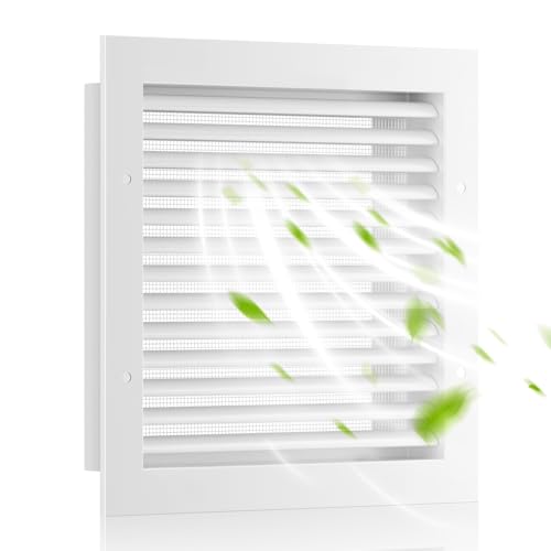 12 X 12 Gable Vent Hon&Guan Shed Vent with Screen Aluminum Attic Vents Ideal for Houses Doors Storage Room Garage Crawl Space Shipping Container Ventilation [Vent Opening: 10 x 10] White