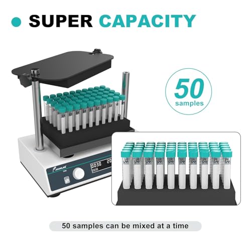 Multi-Tube Vortex Blender, Vortexmischer mit Multipler Rohrkapazität, Lab Multi-Tube Vortexer Mixer, Geschwindigkeitsbereich 500-3000rpm mit 3 Modulen für Chemie, Biologisch.