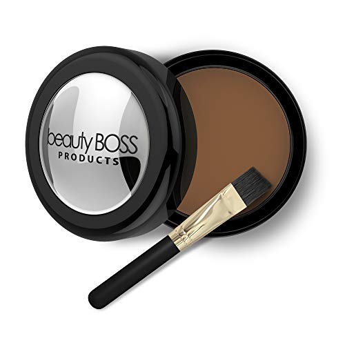 Eyebrow Powder Dark Brown - Natural Fill-in Eyebrow Makeup - Brow Powder Water Resistant Includes Small Brush