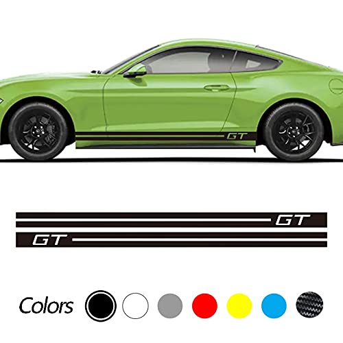 Auto styling koolstofvezel vinyl sticker deur GT Logo Gestreepte zijrok Racing Sport Body Sticker voor Fo-RD Mustang… - Image 3